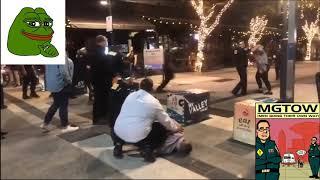 Police Spear Tackles Female Outside Night Club