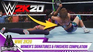 WWE 2K20: Women's Roster Complete Signatures and Finishers #WWE2K20 #WWE