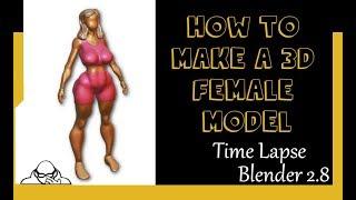 Time lapse video How to make a female mesh in Blender 2.80 Beta