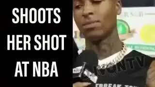 FEMALE REPORTER THROWING HERSELF AT NBA YOUNGBOY TRYNA GET PIPED OUT WITH HIS JEWELRY ON(hilarious)