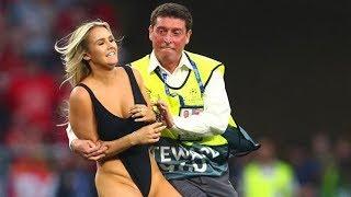 Half Naked Girl Interrupted a Football Match Liverpool - Tottenham. Champions League Final 2019