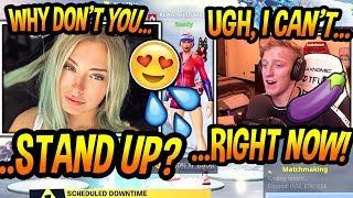 Tfue Gets FORCED By His Chat To "STAND UP" While Playing With A HOT Fortnite Gamer Girl...(AWKWARD!)