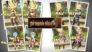 Design Karakter di World Of Dragon Nest - Female Cleric,Male Archer,Male Academic & Male Warrior