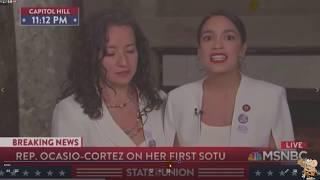 Alexandra Ocasio Cortez and other female Democrats in Congress Show their Backsides at SOTU