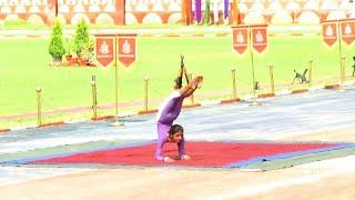 Yoga in Passing out Parade of CTC  SSB Sapri , kangra 1st female batch of SSC GD 2015