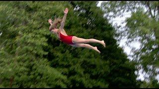First Female Death Diving World Champion - EVER.  (Bellyflopping/Staples/Canon Balls)