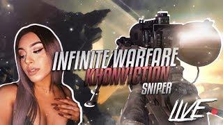 IM LIVE ! l Female sniper Khonviction plays Infinite Warfare ! Road to 1000 Subscribers !
